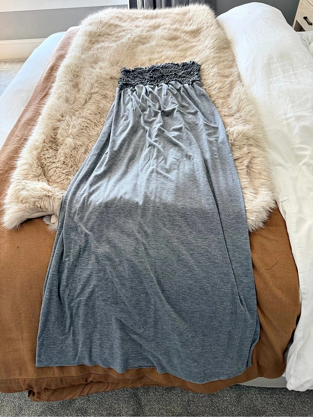 Xhiliration Gray swim coverup Maxi Dress Like New
